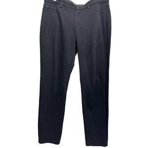 Chico's Sz 1.5 (Short) Misses Sz 10 x 28" Black Knit Straight-Leg Comfort Jeans